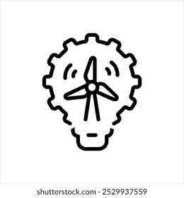 Ícone de linha de vetor para energia eólica