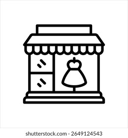 Ícone de linha de vetor para compra de janela