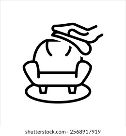 Vector line icon for wipe furniture