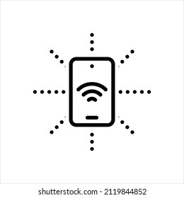 Vector line icon for wireless