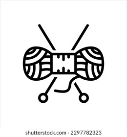 Vector line icon for wool