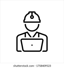 Vector line icon for worker