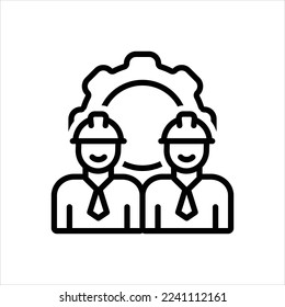 Vector line icon for workforce