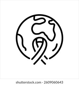 Vector line icon for world aids day