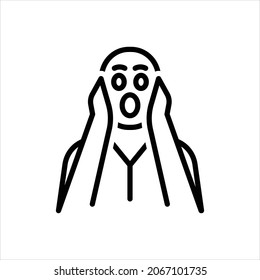 Vector line icon for wow