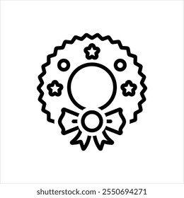 Vector line icon for wreath