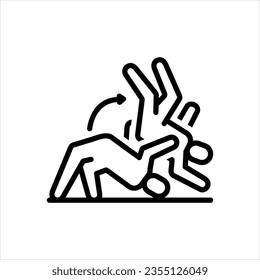 Vector line icon for wrestling