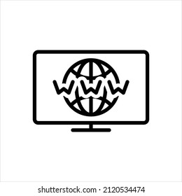 Vector line icon for www