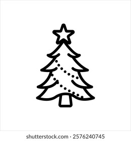 Vector line icon for x mas