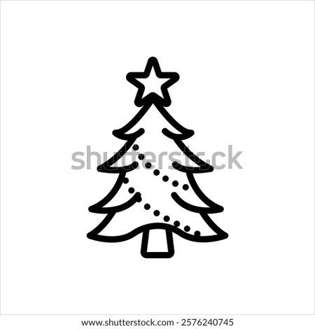 Vector line icon for x mas