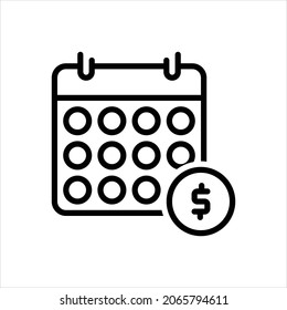 Icono de línea del vector para el año