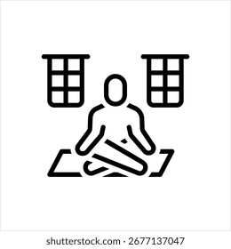 Icono de línea de Vector para estudio de yoga