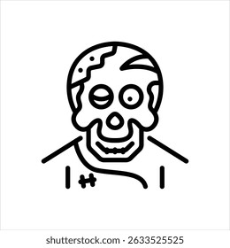 Vector line icon for zombie