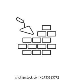Vektorliniensymbole und -Ziegelarbeiten und -handtuch