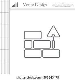 Vector line icons brickwork and building trowel