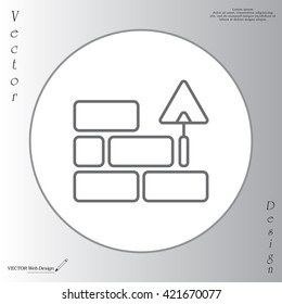 Vector line icons brickwork and building trowel