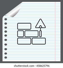 Vector line icons brickwork and building trowel