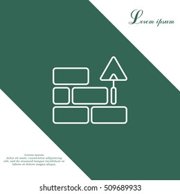 Vector line icons brickwork and building trowel