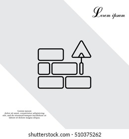 Vector line icons brickwork and building trowel