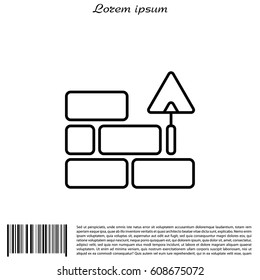 Vector line icons brickwork and building trowel