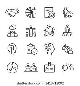 Vector Line Icons Of Business Consulting.