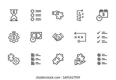 Vector line icons collection of agile. Vector outline pictograms isolated on a white background. Line icons collection for web apps and mobile concept. Premium quality symbols