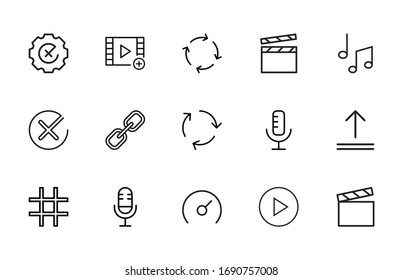 Vector line icons collection of basic. Vector outline pictograms isolated on a white background. Line icons collection for web apps and mobile concept. Premium quality symbols