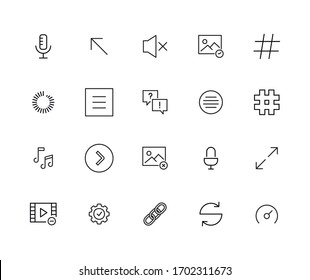 Vector line icons collection of basic. Vector outline pictograms isolated on a white background. Line icons collection for web apps and mobile concept. Premium quality symbols