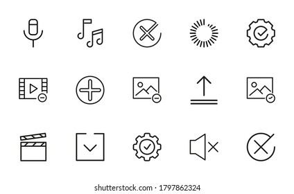 Vector line icons collection of basic. Vector outline pictograms isolated on a white background. Line icons collection for web apps and mobile concept. Premium quality symbols