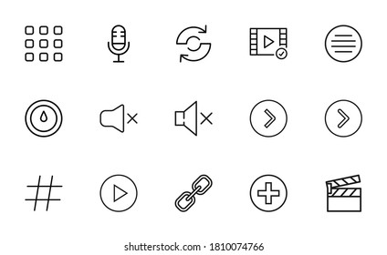 Vector line icons collection of basic. Vector outline pictograms isolated on a white background. Line icons collection for web apps and mobile concept. Premium quality symbols