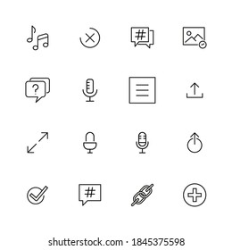 Vector line icons collection of basic. Vector outline pictograms isolated on a white background. Line icons collection for web apps and mobile concept. Premium quality symbols