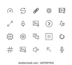 Vector line icons collection of basic. Vector outline pictograms isolated on a white background. Line icons collection for web apps and mobile concept. Premium quality symbols