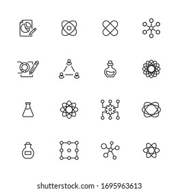 Vector line icons collection of chemistry. Vector outline pictograms isolated on a white background. Line icons collection for web apps and mobile concept. Premium quality symbols