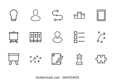 Vector line icons collection of Essentials. Vector outline pictograms isolated on a white background. Line icons collection for web apps and mobile concept. Premium quality symbols
