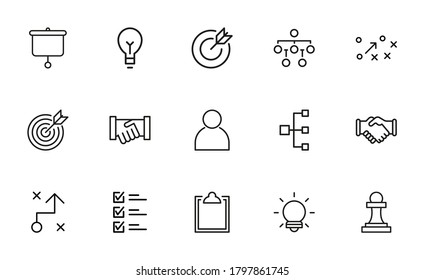 Vector line icons collection of Essentials. Vector outline pictograms isolated on a white background. Line icons collection for web apps and mobile concept. Premium quality symbols