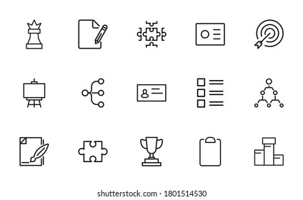 Vector line icons collection of Essentials. Vector outline pictograms isolated on a white background. Line icons collection for web apps and mobile concept. Premium quality symbols