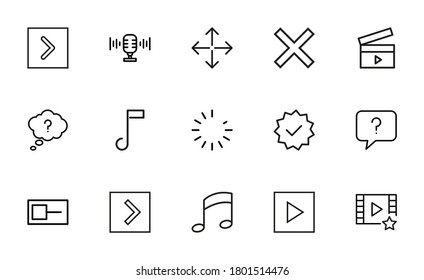 Vector line icons collection of glyph. Vector outline pictograms isolated on a white background. Line icons collection for web apps and mobile concept. Premium quality symbols