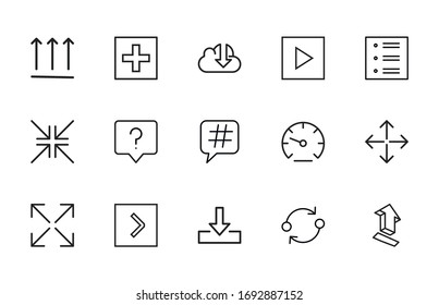 Vector line icons collection of glypho. Vector outline pictograms isolated on a white background. Line icons collection for web apps and mobile concept. Premium quality symbols
