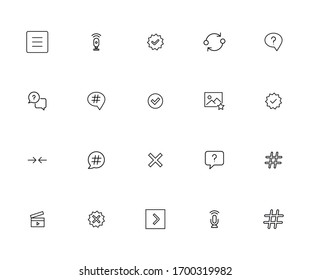 Colección de iconos de línea de vectores de glypho. Pictogramas de contorno vectorial aislados en un fondo blanco. Colección de iconos de línea para aplicaciones web y concepto móvil. Símbolos de calidad superior
