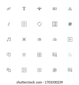 Vector line icons collection of glypho. Vector outline pictograms isolated on a white background. Line icons collection for web apps and mobile concept. Premium quality symbols
