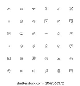 Colección de iconos de línea de vectores de glypho. Pictogramas de contorno vectorial aislados en un fondo blanco. Colección de iconos de línea para aplicaciones web y concepto móvil. Símbolos de calidad superior
