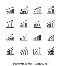 Vector Line Icons Collection Of Growth.