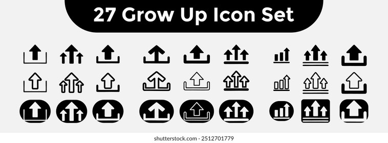 Iconos de línea de Vector colección de crecimiento. Pictogramas de contorno de Vector aislados sobre un fondo blanco. Colección de iconos de línea para App de Web y concepto móvil. Símbolos de calidad de Premium
