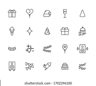 Vector line icons collection of holidays. Vector outline pictograms isolated on a white background. Line icons collection for web apps and mobile concept. Premium quality symbols