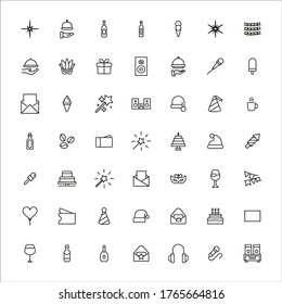 Vector line icons collection of holidays. Vector outline pictograms isolated on a white background. Line icons collection for web apps and mobile concept. Premium quality symbols