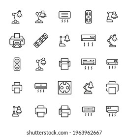 Vector line icons collection of household. Vector outline pictograms isolated on a white background. Line icons collection for web apps and mobile concept. Premium quality symbols