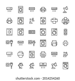 Vector line icons collection of household. Vector outline pictograms isolated on a white background. Line icons collection for web apps and mobile concept. Premium quality symbols