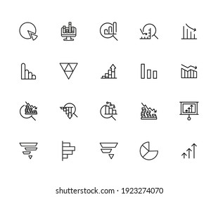 Vector line icons collection of infographic. Vector outline pictograms isolated on a white background. Line icons collection for web apps and mobile concept. Premium quality symbols