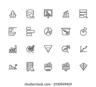 Vector line icons collection of infographic. Vector outline pictograms isolated on a white background. Line icons collection for web apps and mobile concept. Premium quality symbols