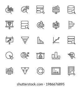 Vector line icons collection of infographic. Vector outline pictograms isolated on a white background. Line icons collection for web apps and mobile concept. Premium quality symbols